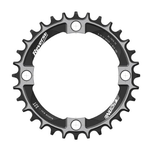 REVERSE chainring Black One 104mm 32/34/36T Narrow-Wide black/silver 32
